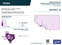TX Congressional District 16 Stroke and Federally Qualified Health Centers Map 119th Congress