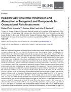Rapid Review of Dermal Penetration and Absorption of Inorganic Lead Compounds for Occupational Risk Assessment