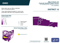 OH Congressional District 10 Stroke and Federally Qualified Health Centers Map 119th Congress