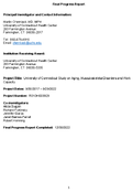 University of Connecticut Study on Aging Musculoskeletal Disorders and Work Capacity
