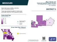 MO Congressional District 05 Stroke and Federally Qualified Health Centers Map 119th Congress