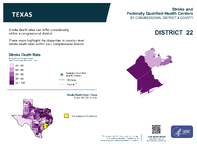 TX Congressional District 22 Stroke and Federally Qualified Health Centers Map 118th Congress
