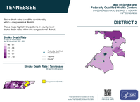 TN Congressional District 02 Stroke and Federally Qualified Health Centers Map 119th Congress
