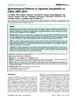 Spatiotemporal Patterns of Japanese Encephalitis in China 20022010