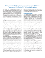 Update to Interim guidance for preexposure prophylaxis PrEP for the prevention of HIV infection  PrEP for injecting drug users