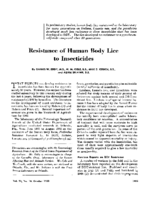 Resistance of human body lice to insecticides