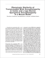 Phenotypic Similarity of Transmissible Mink Encephalopathy in Cattle and Ltype Bovine Spongiform Encephalopathy in a Mouse Model