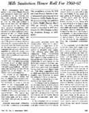 Milk sanitation honor roll for 196062