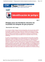 NIOSH identificacin del peligro HID 7  riesgos para los bomberos durante los incendios de tanques de gas propano
