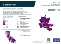 CA Congressional District 51 Stroke and Stroke Centers Map 118th Congress