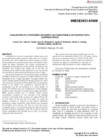 Evaluation of a Cryogenic Air Supply as a Breathable Air Source for a Confined Space