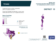 TX Congressional District 15 Stroke and Federally Qualified Health Centers Map 118th Congress