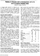 Rabies In Europe And A Comparison Of U S And European Rabies Data