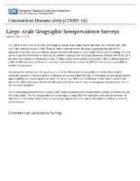 LargeScale Geographic Seroprevalence Surveys May 25 2020