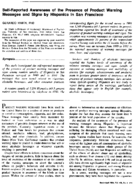 Selfreported awareness of the presence of product warning messages and signs by Hispanics in San Francisco