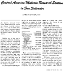 Central America Malaria Research Station in San Salvador