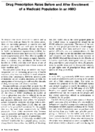 Drug prescription rates before and after enrollment of a Medicaid population in an HMO