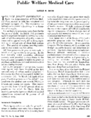 Public welfare medical care