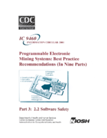 Information Circular 9460 Programmable Electronic Mining Systems Best Practice Recommendations in Nine Parts Part 3 22 Software Safety