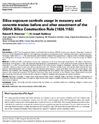 Silica Exposure Controls Usage in Masonry and Concrete Trades Before and After Enactment of the OSHA Silica Construction Rule 19261153