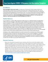 Communicable disease investigator COVID19 response job description template
