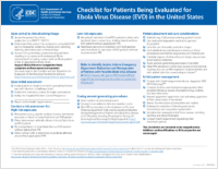 Checklist for Patients Being Evaluated for Ebola Virus Disease EVD in the United States 20141105