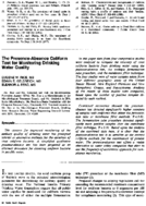 The presenceabsence coliform test for monitoring drinking water quality