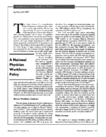 A National Physician Workforce Policy