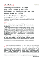 Assessing vitamin status in large population surveys by measuring biomarkers and dietary intake  two case studies folate and vitamin D