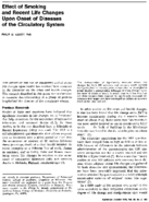Effect of smoking and recent life changes upon onset of diseases of the circulatory system