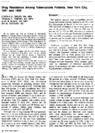 Drug resistance among tuberculosis patients New York City 1991 and 1992
