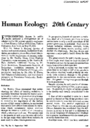 Human ecology 20th Century