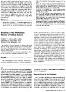 Smoking In The Workplace Review Of Critical Issues