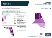 FL Congressional District 21 Stroke and Stroke Centers Map 118th Congress
