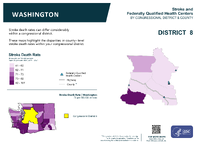 WA Congressional District 08 Stroke and Federally Qualified Health Centers Map 118th Congress