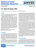 US State Life Tables 2022