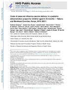 Costs of seasonal influenza vaccine delivery in a pediatric demonstration project for children aged 623 months  Nakuru and Mombasa Counties Kenya 20192021