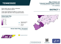 TN Congressional District 01 Stroke and Federally Qualified Health Centers Map 119th Congress
