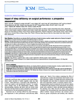 Impact of Sleep Deficiency on Surgical Performance A Prospective Assessment