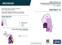 MI Congressional District 10 Stroke and Federally Qualified Health Centers Map 119th Congress
