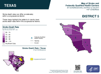 TX Congressional District 05 Stroke and Federally Qualified Health Centers Map 119th Congress