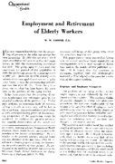 Employment and retirement of elderly workers