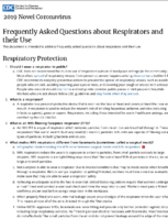 2019 novel coronavirus Frequently asked questions about respirators and their use
