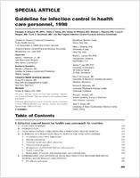 Guideline for Infection Control in Healthcare Personnel 1998