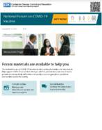National Forum on COVID19 Vaccine Resources Page