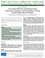 Association Between Insufficient Sleep Depressive Symptoms and Suicidality Among Florida High School Students