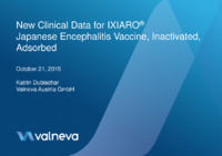 New clinical data for IXIARO Japanese encephalitis vaccine inactivated adsorbed