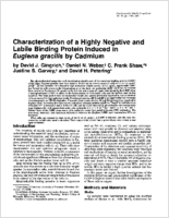 Characterization of a highly negative and labile binding protein induced in Euglena gracilis by cadmium