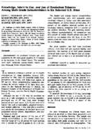 Knowledge intent to use and use of smokeless tobacco among sixth grade schoolchildren in six selected US sites