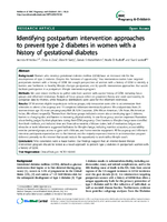 Identifying postpartum intervention approaches to prevent type 2 diabetes in women with a history of gestational diabetes